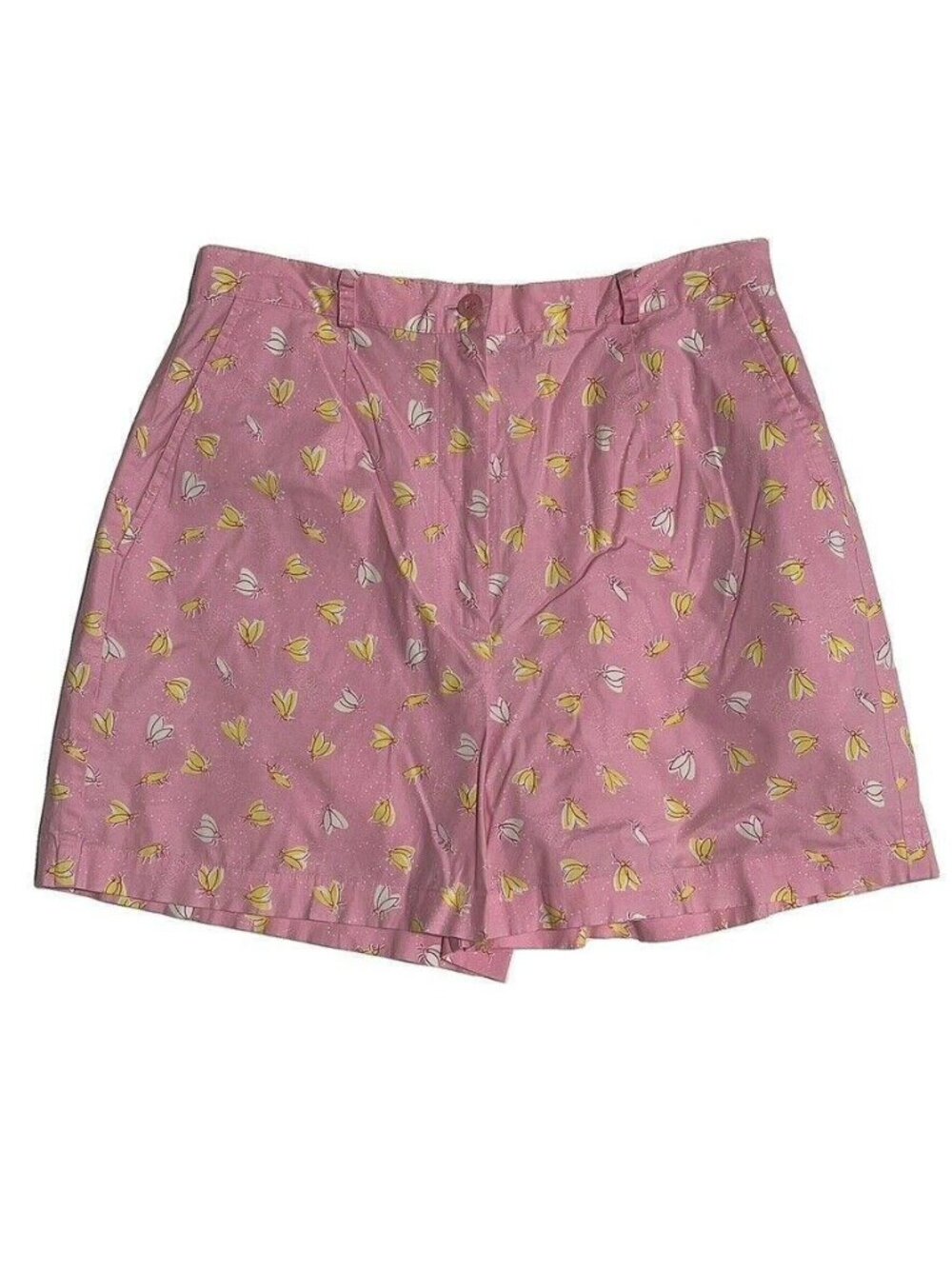 Lilly Pulitzer Womens Pink Shorts Size 6 With Yellow & White Dragonfly Print
